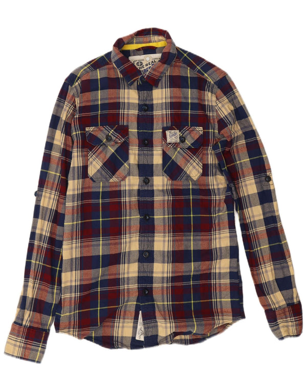 Superdry Flanelskjorte til mænd Lille flerfarvet ternet bomuld
