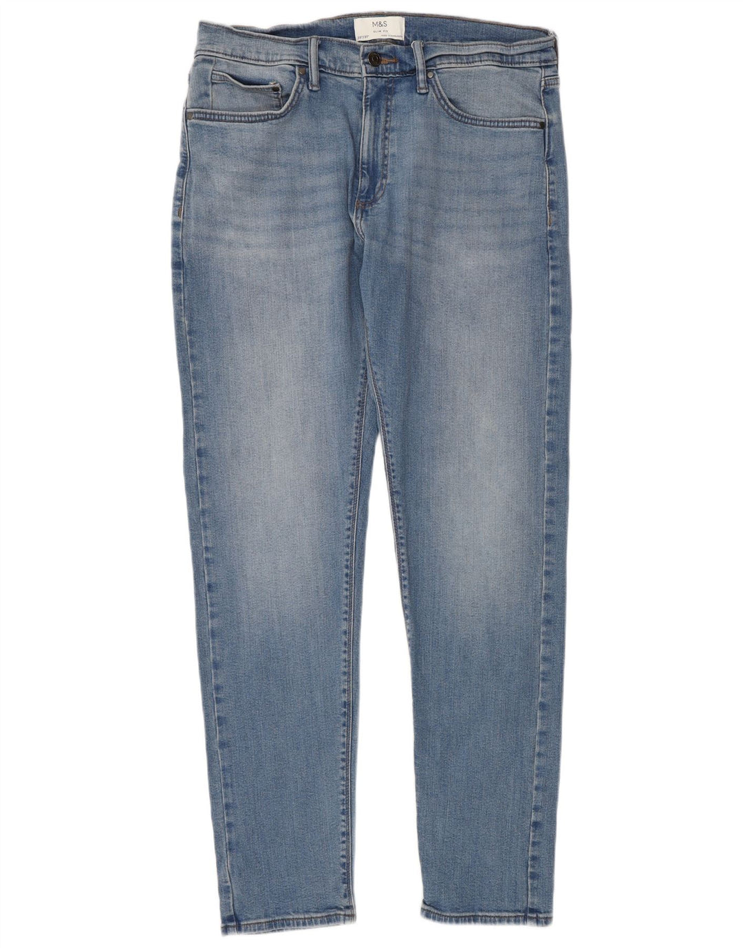 Marks & Spencer Herre Slim Jeans W32 L31 Blå Bomuld