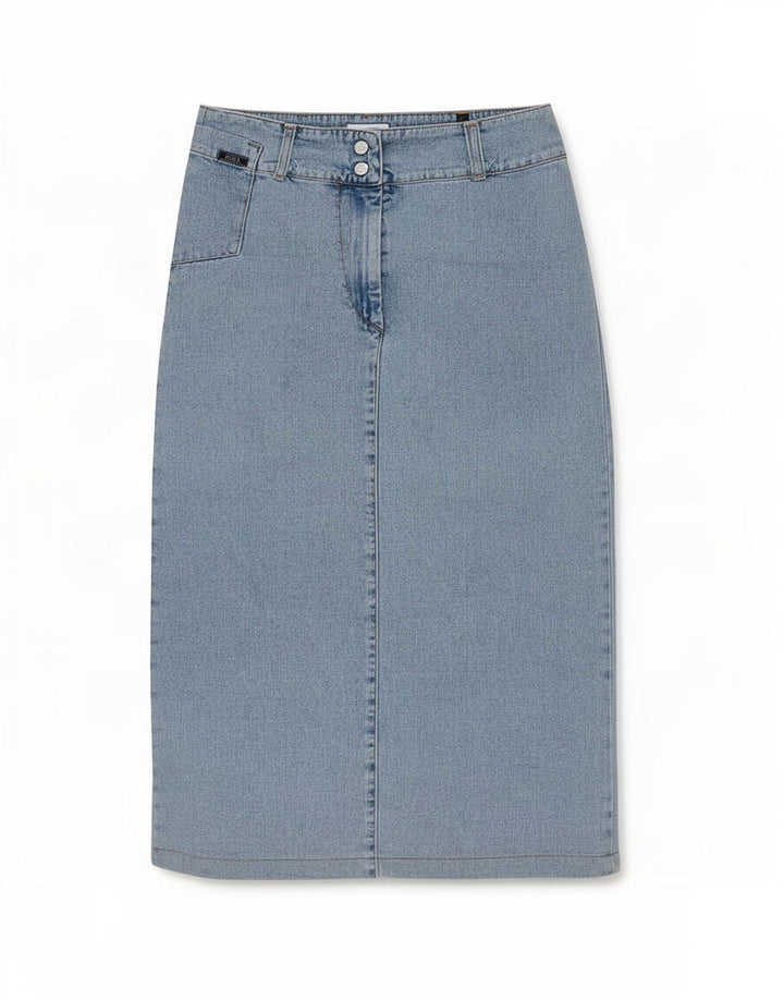 Rifle Dame Denim Nederdel W28 Medium Blue Bomuld