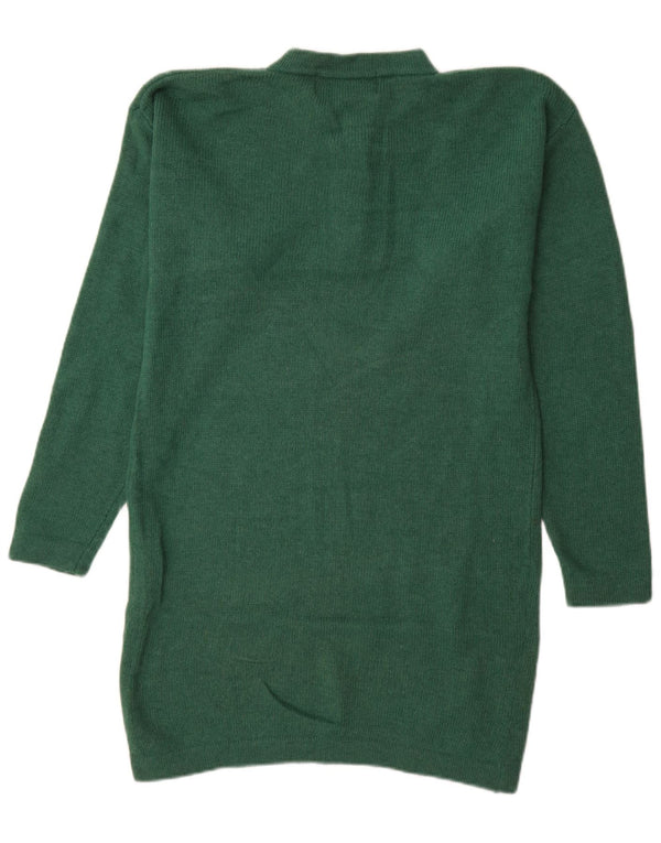 Vintage Dame Langærmet Oversized Jumper Kjole UK 10 Lille Grøn