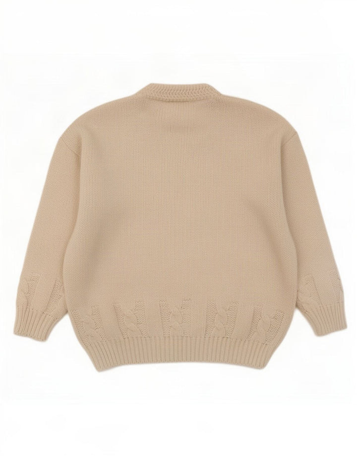 Vintage Herre Turtle Neck Jumper Sweater Stor hvid uld