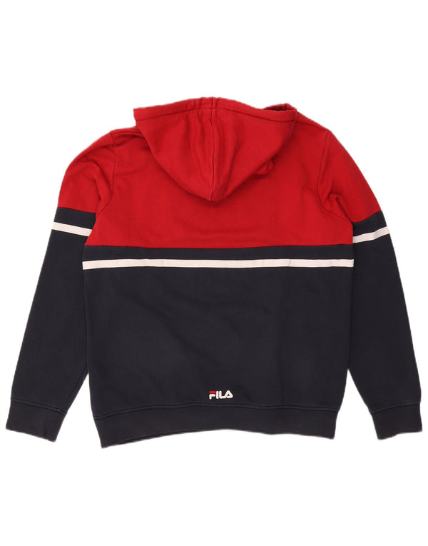 Fila Herre grafisk hættetrøje Jumper Medium Marineblå Colourblock Bomuld