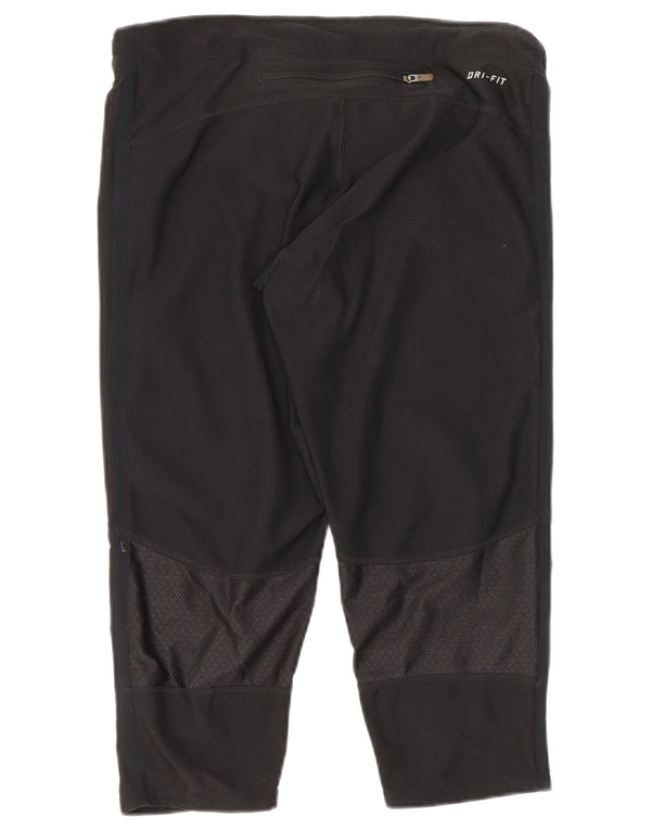 Nike Dame Capri Leggings UK 8 Small Black Spotted Polyester
