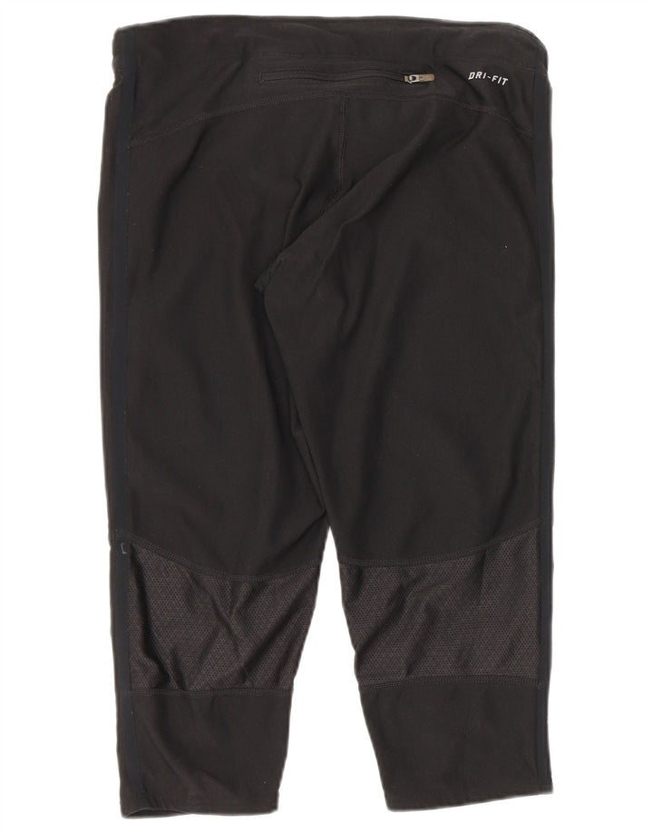 Nike Dame Capri Leggings UK 8 Small Black Spotted Polyester