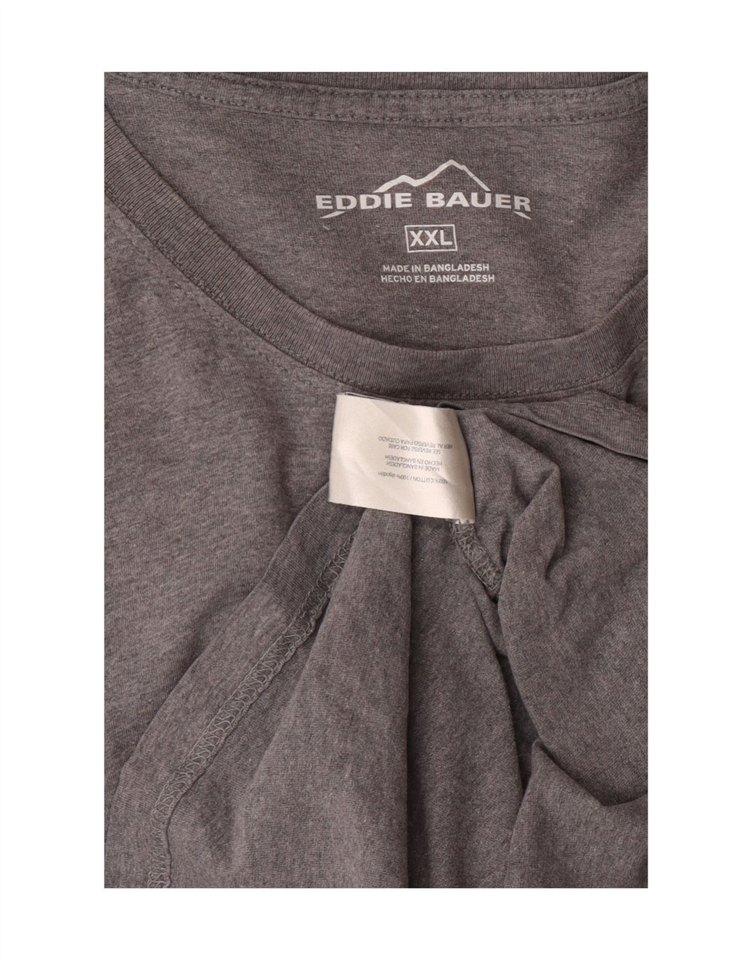 EDDIE BAUER Mens T-Shirt Top 2XL Grey Cotton Vintage Eddie Bauer and Second-Hand Eddie Bauer from Messina Hembry 