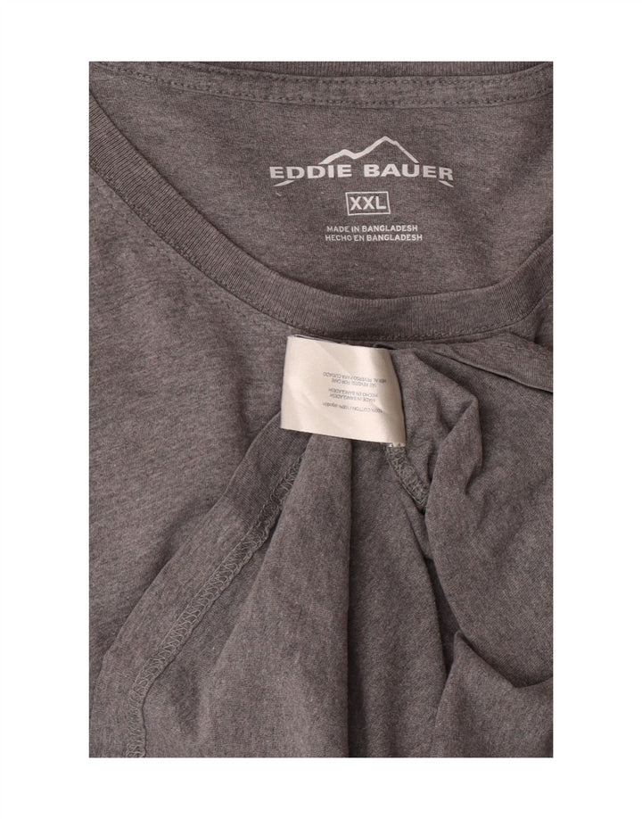 EDDIE BAUER Mens T-Shirt Top 2XL Grey Cotton Vintage Eddie Bauer and Second-Hand Eddie Bauer from Messina Hembry 