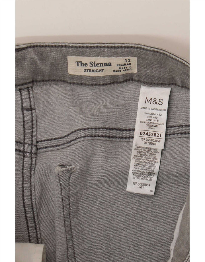 Marks & Spencer Dame The Sienna Straight Jeans UK 12 Medium W30 L29 Grå