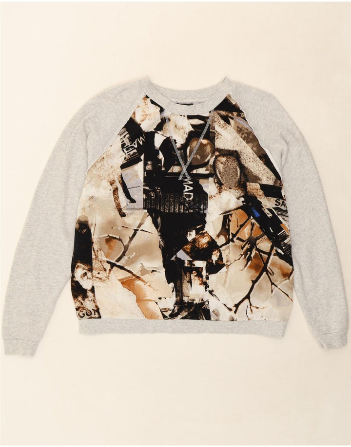 MOSSIMO Womens Graphic Sweatshirt Jumper UK 18 XL Grey Cotton Vintage Mossimo and Second-Hand Mossimo from Messina Hembry 