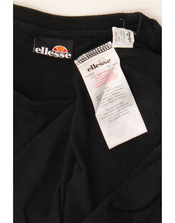 Ellesse Herre T-Shirt Top Stor Sort Bomuld