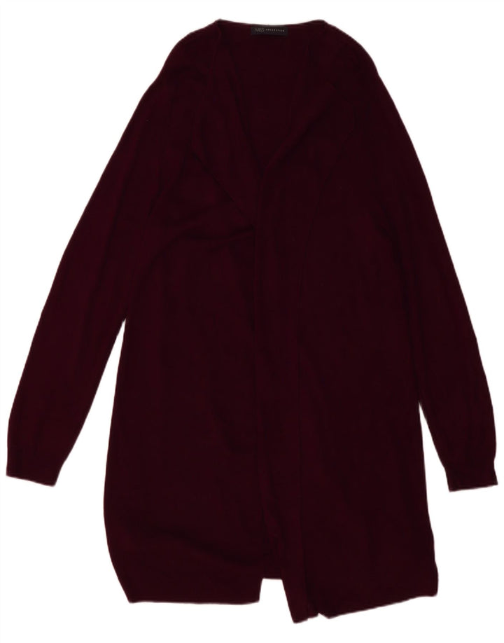 MARKS & SPENCER Womens Longline Open Cardigan Sweater UK 14 Large Purple