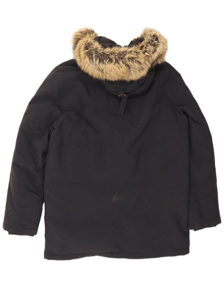 Jack Wills Herre Hooded Parka Jacket UK 40 Large Navy Blue