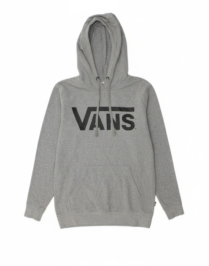 VANS Mens Graphic Hoodie Jumper XS Grey Cotton