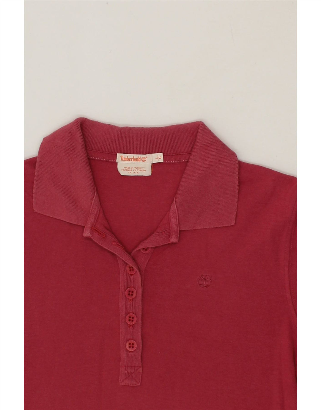 TIMBERLAND Womens Polo Shirt UK 16 Large Red Cotton Vintage Timberland and Second-Hand Timberland from Messina Hembry 
