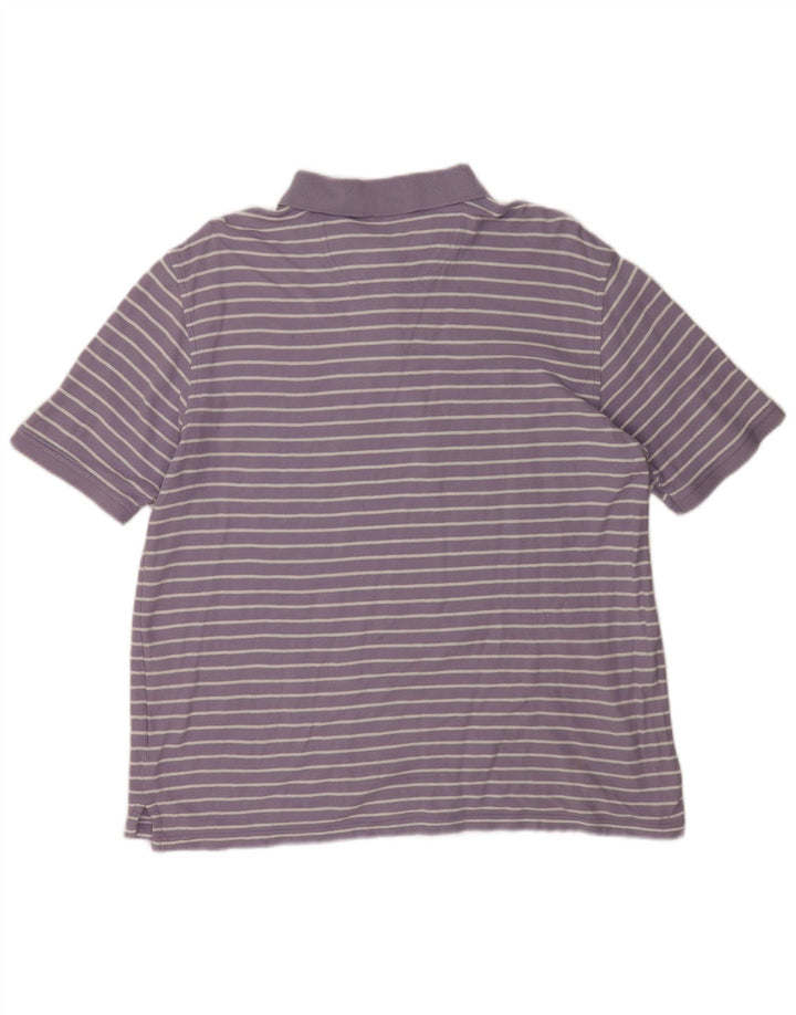 Izod Herre poloshirt Stor lilla stribet bomuld