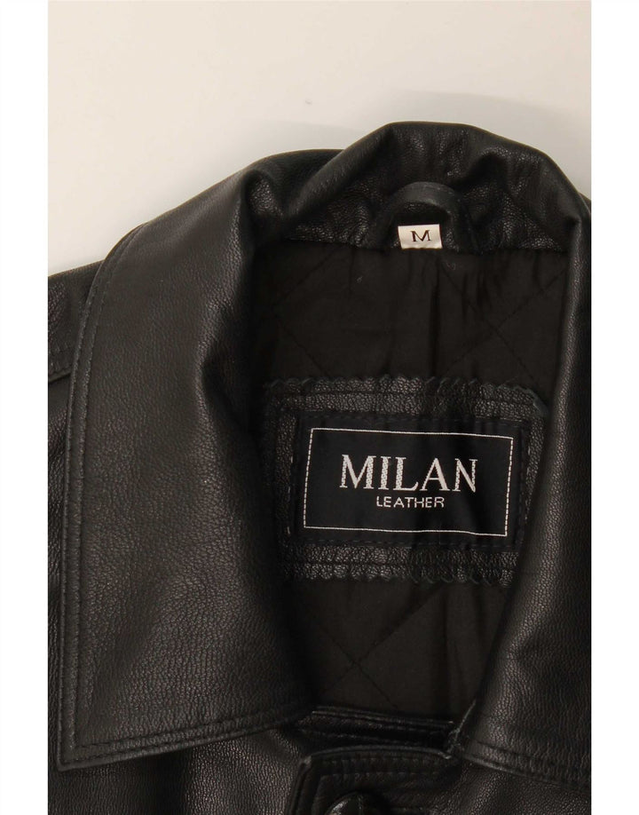 Milan Herre Læderjakke UK 38 Medium Sort Klassisk