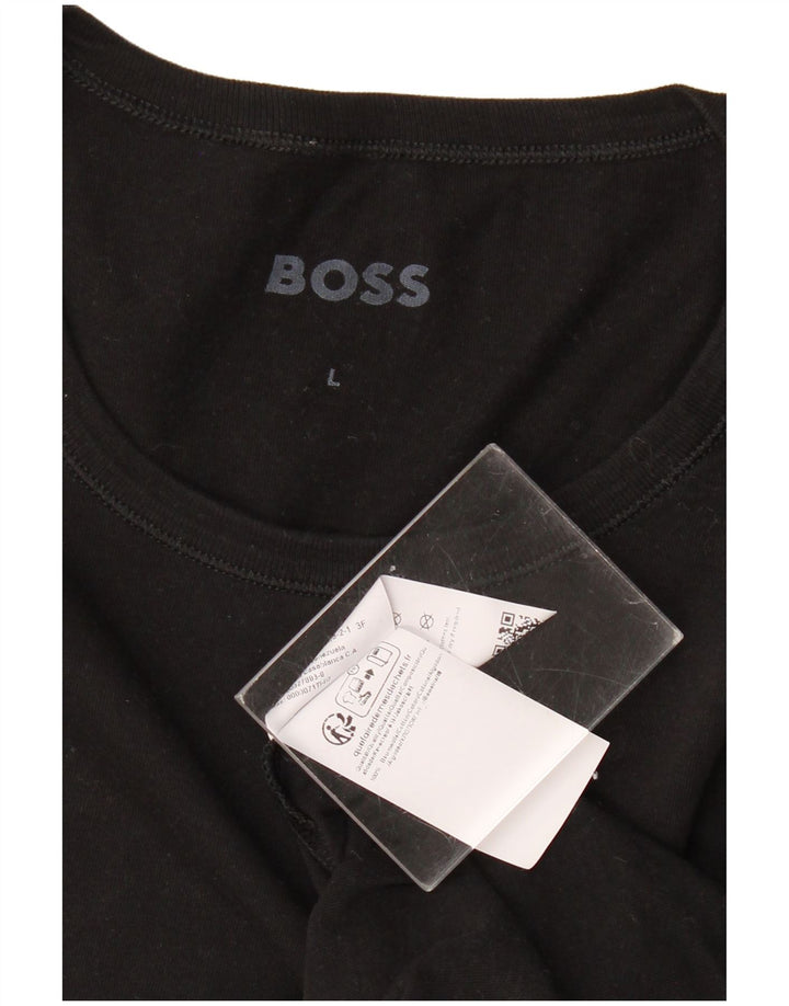 HUGO BOSS T-shirt top til kvinder DK 14 Stor sort bomuld