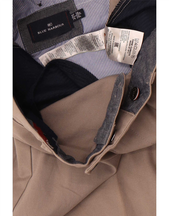 Marks & Spencer Herre Blue Harbor Cropped Trousers W38 L25 Grå Bomuld