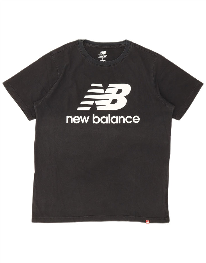 NEW BALANCE Herre Grafisk T-Shirt Top Stor Sort