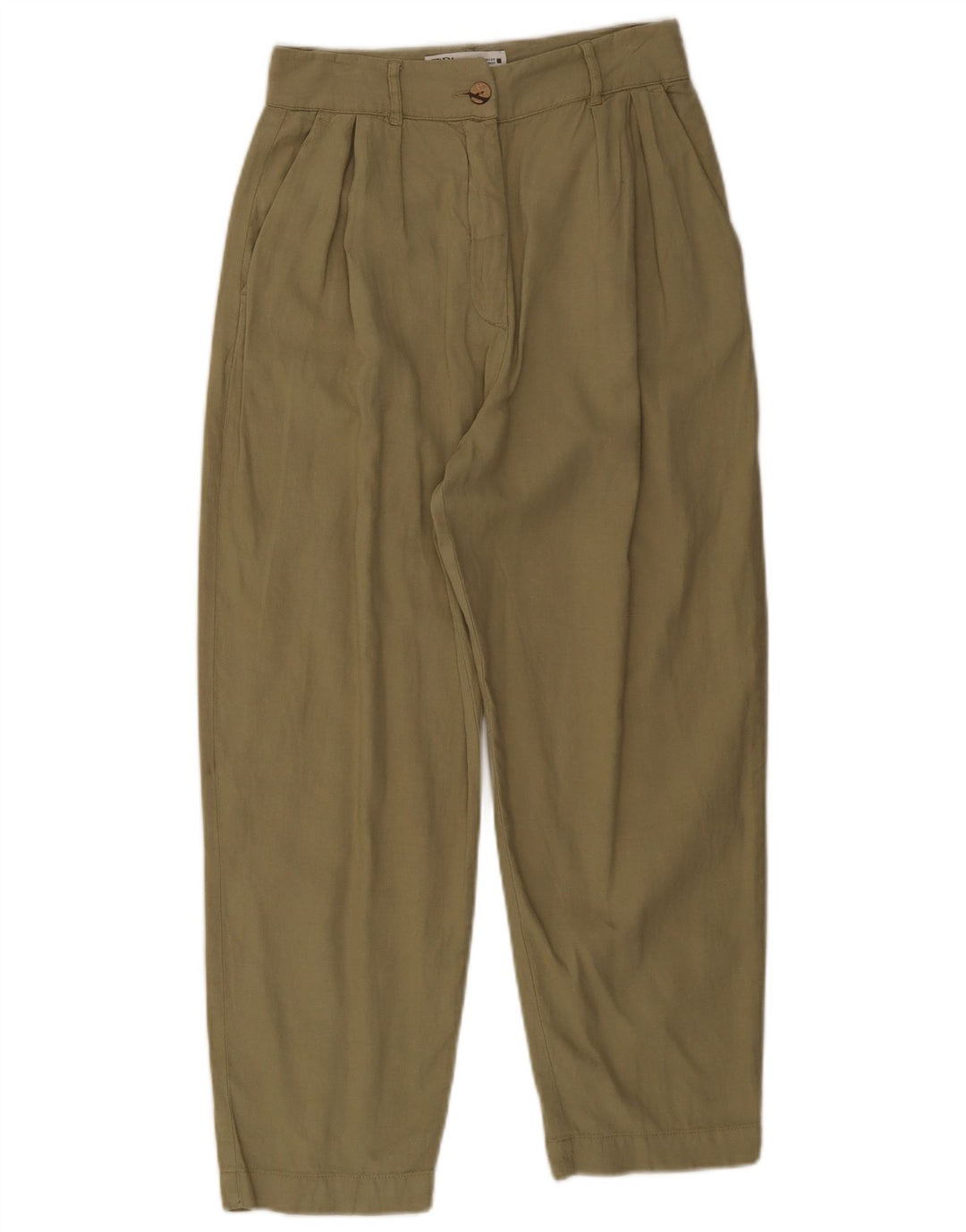 Zara Dame Pegged Chino Bukser Medium W28 L25 Khaki Bomuld
