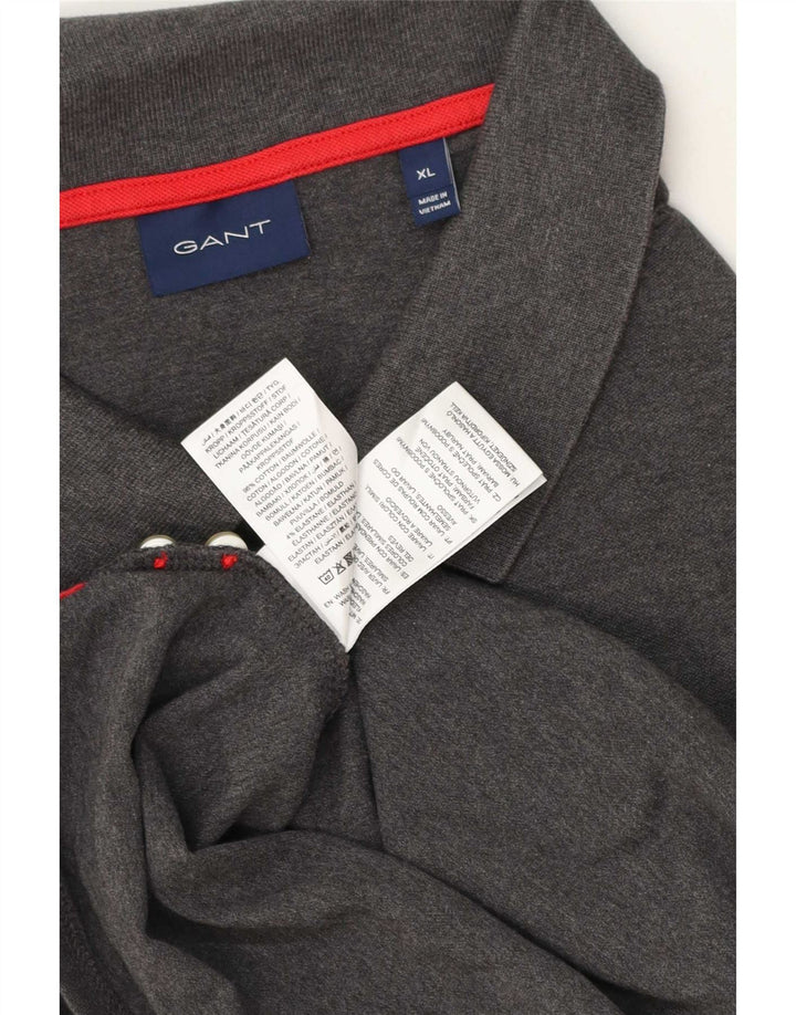 Gant Langærmet Polo Shirt til mænd XL Grå Bomuld