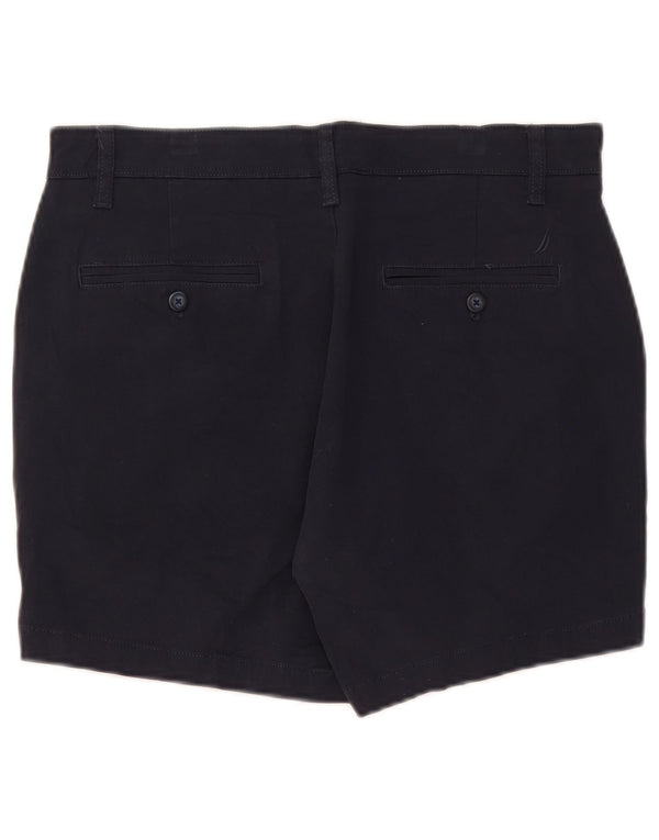 Nautica Mens Classic Fit Chino Shorts W32 Medium Navy Blue Cotton