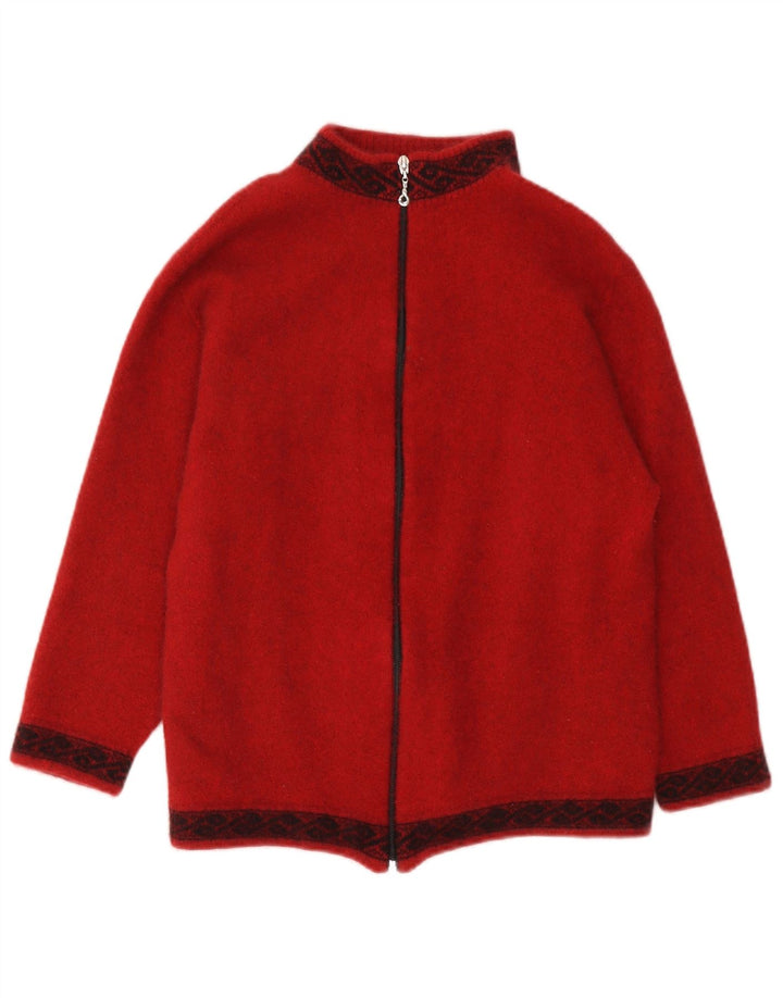 Lothlorian Dame Cardigan Sweater UK 18 XL Rød Geometrisk