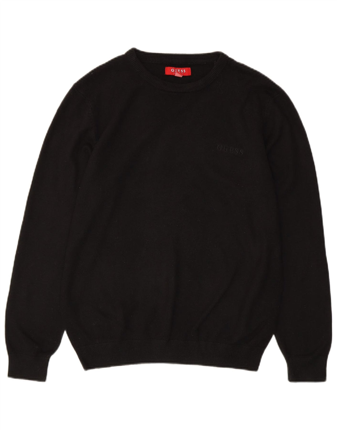 GUESS Herre Crew Neck trøje Sweater Stor Sort Akryl