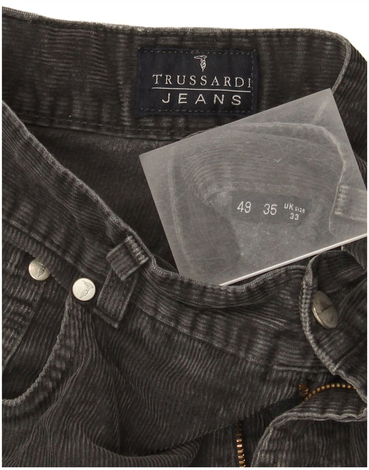 Trussardi Herre lige fløjlsbukser W33 L29 Grå