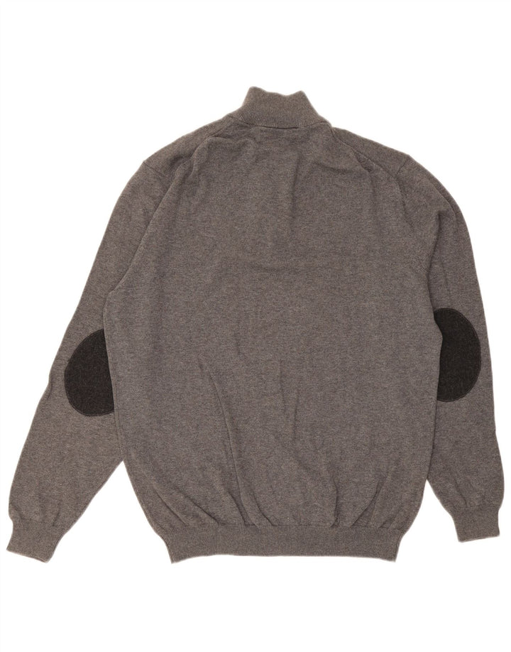 Massimo Dutti Herre Zip Neck Jumper Sweater XL Grå Bomuld