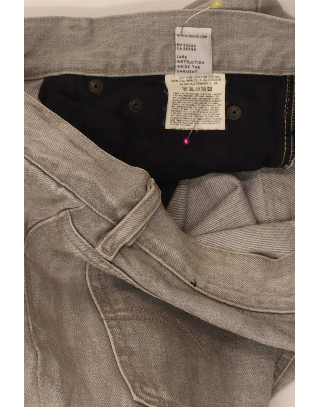 Diesel Herre Bootcut Jeans W36 L30 Grå Bomuld