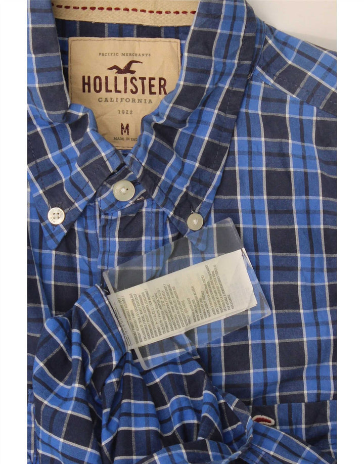 Hollister herreskjorte mellemblå ternet bomuld