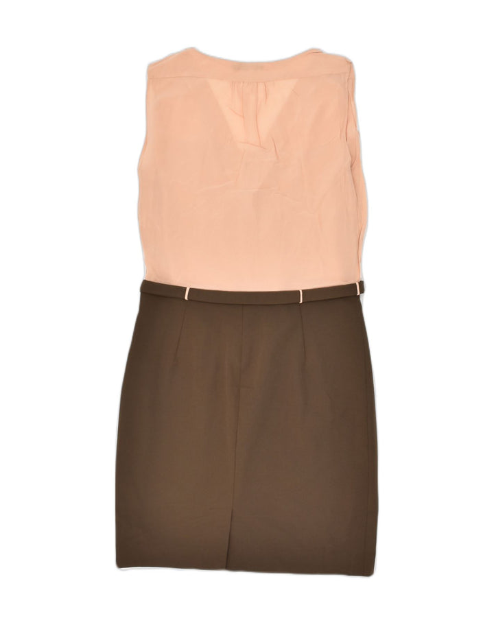 PINKO Womens Basic Dress UK 14 Large  Brown Colourblock Polyamide | Vintage Pinko | Thrift | Second-Hand Pinko | Used Clothing | Messina Hembry 