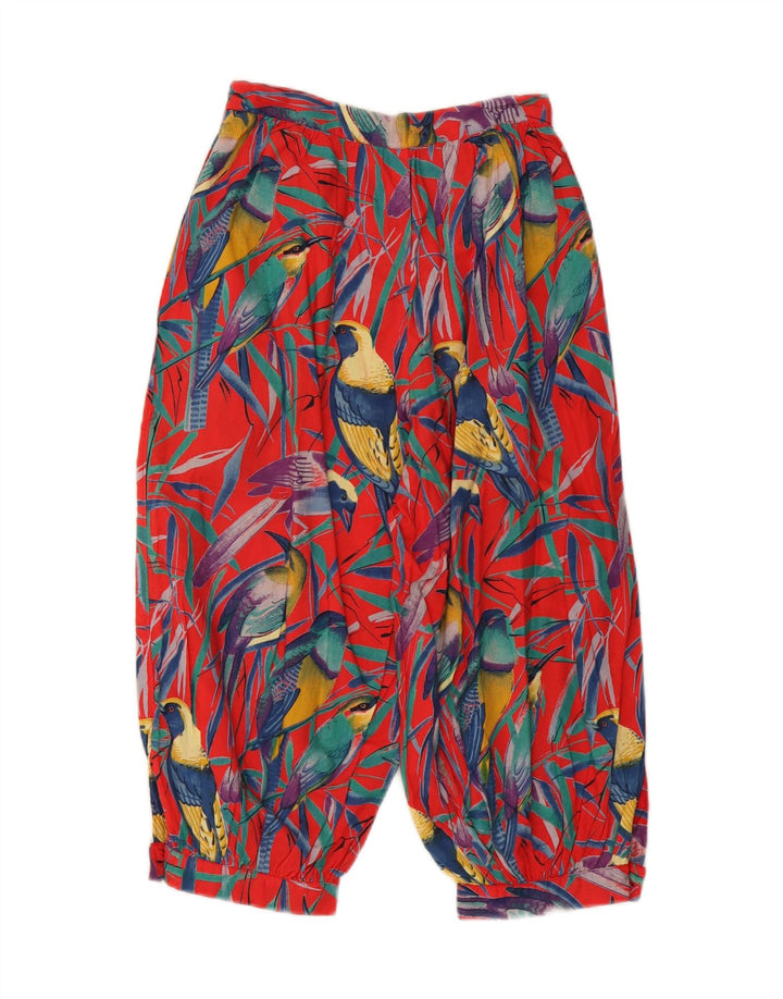 VINTAGE Capri Harem Bukser til kvinder W24 L17 rødt dyreprint