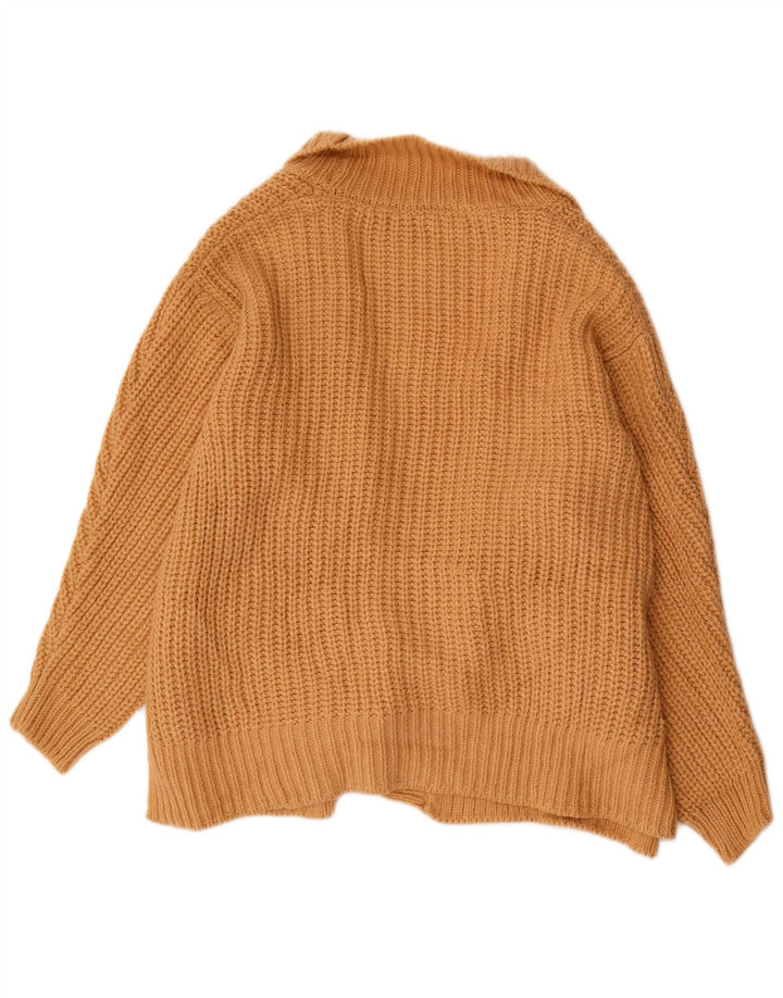 Zara Womens Oversized Open Cardigan Sweater UK 10 Small Brown