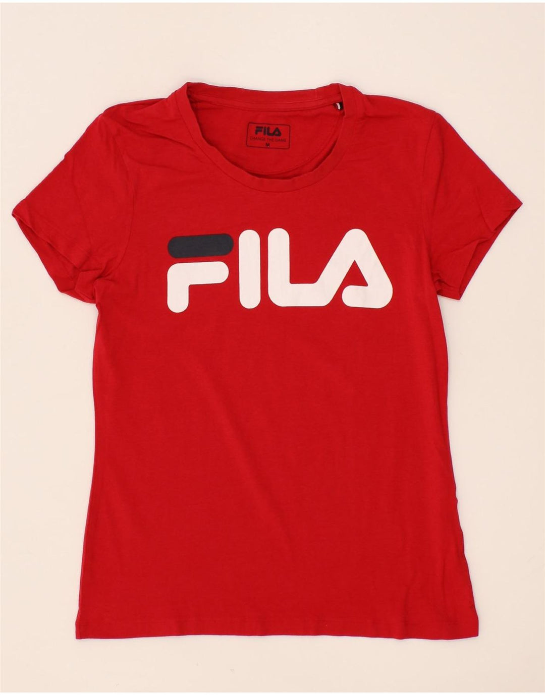 FILA Womens Graphic T-Shirt Top UK 12 Medium Red Vintage Fila and Second-Hand Fila from Messina Hembry 