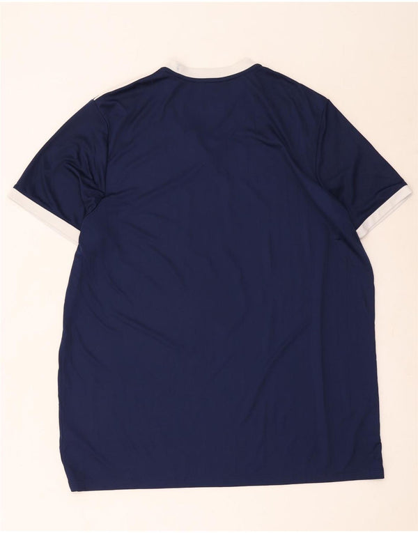 Adidas Herre Climalite T-Shirt Top 2XL Marineblå Colourblock Polyester