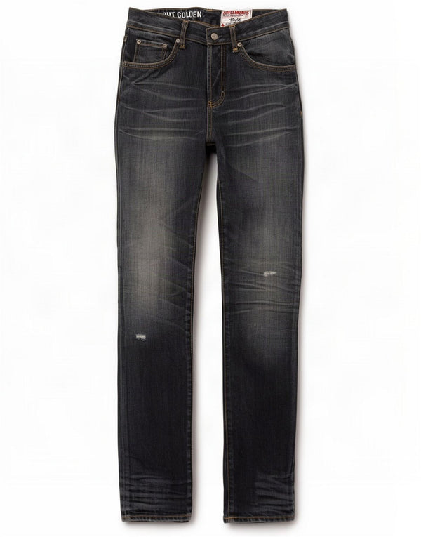 Zu Elements Mens Distressed Slim Jeans W28 L34 Navy Blue Cotton