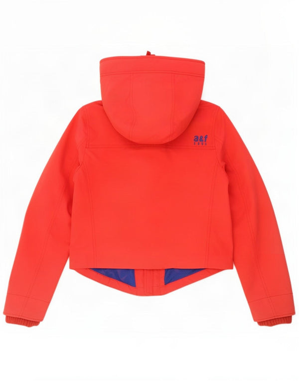 Abercrombie & Fitch Regnjakke med hætte til drenge 11-12 år XL rød nylon
