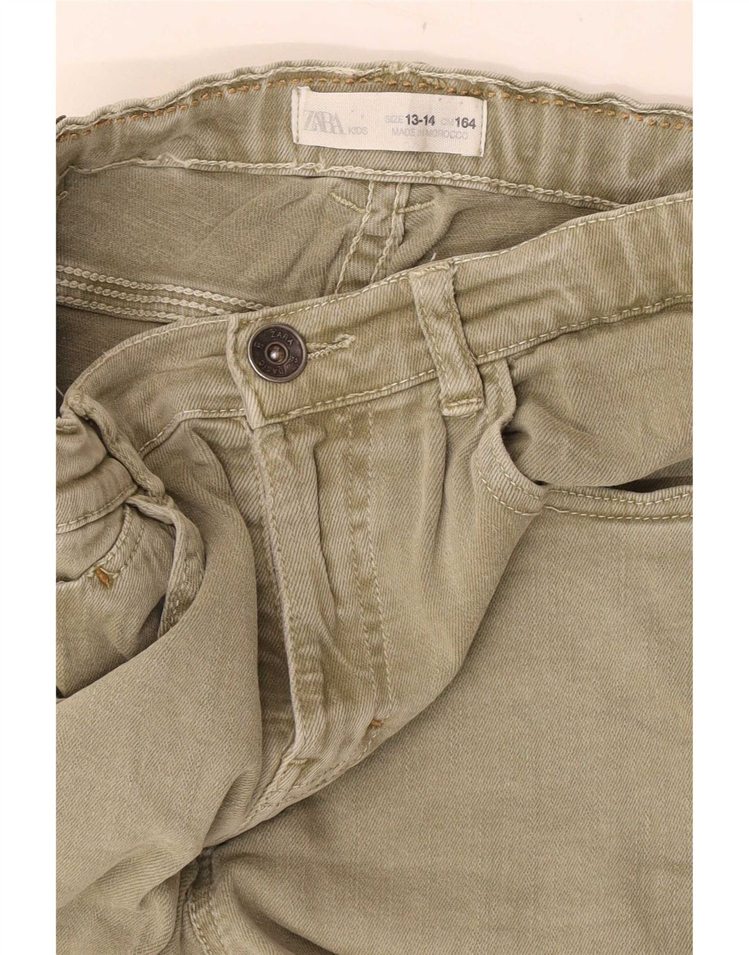 Zara Boys Denim Shorts 13-14 år W28 Khaki