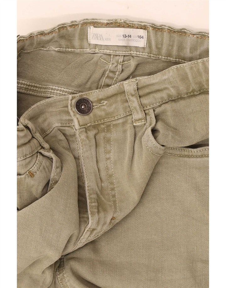 Zara Boys Denim Shorts 13-14 år W28 Khaki