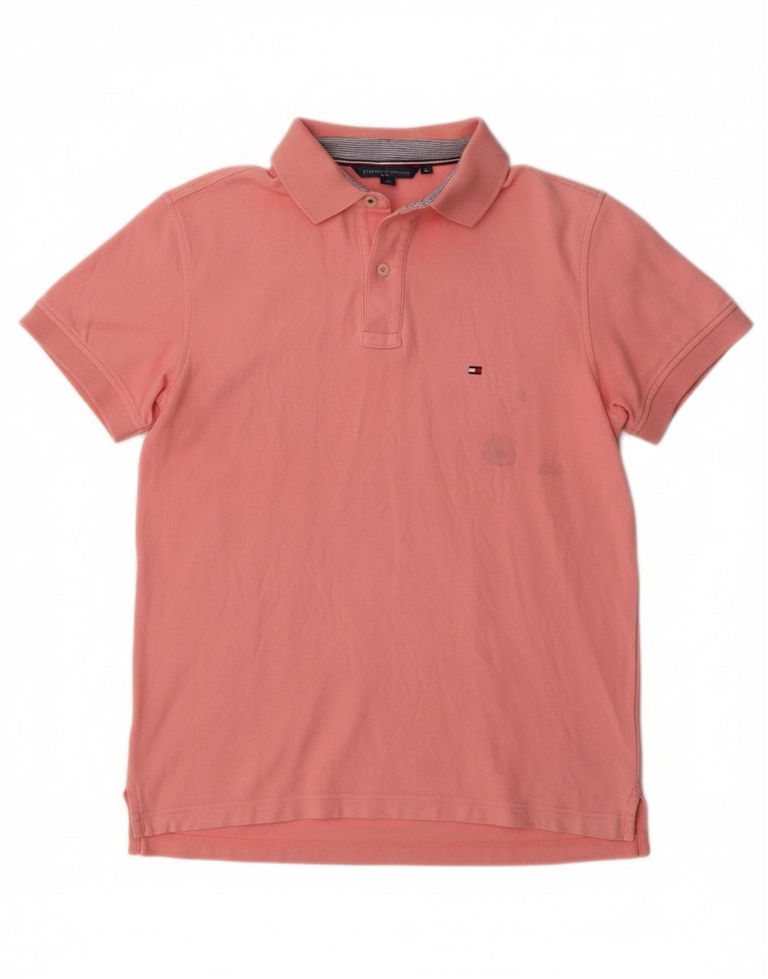 TOMMY HILFIGER Mens Regular Fit Polo Shirt Small Pink Cotton
