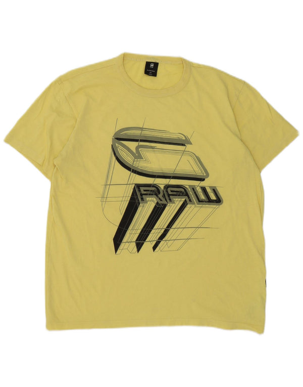 G-Star Herre grafisk T-shirt Top Medium Gul Bomuld