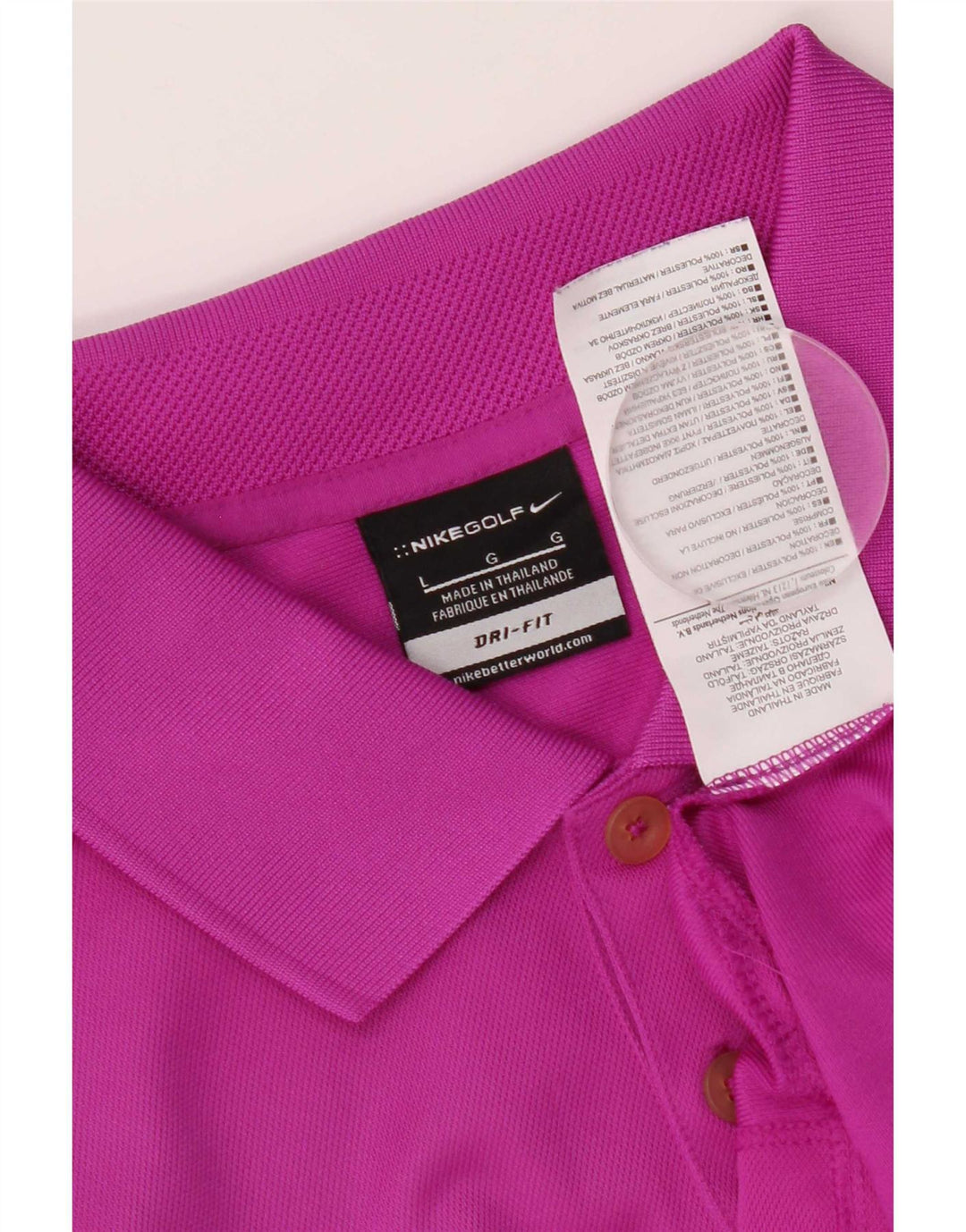 Nike Herre Dri Fit Polo Shirt Large Pink Polyester
