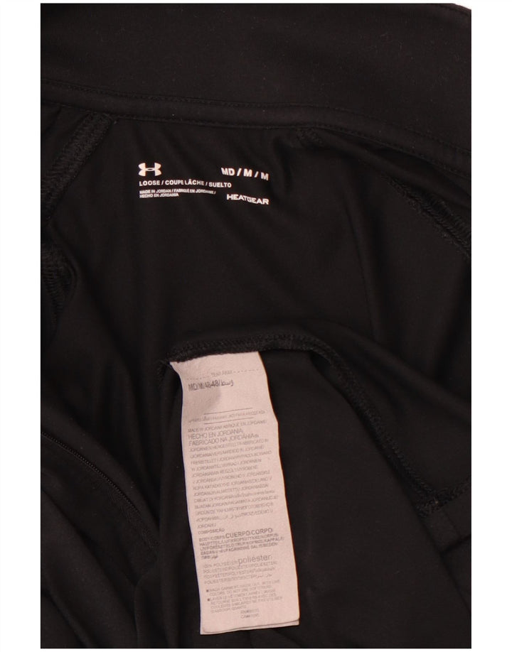 UNDER ARMOR Dame lynlåshals grafisk top langærmet UK 14 Medium Sort