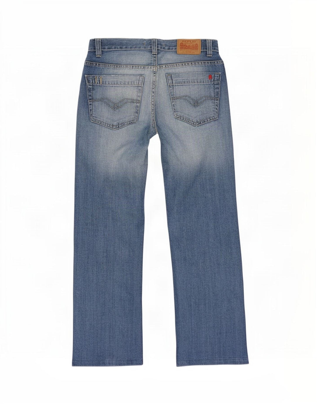 Replay Herre Straight Jeans W30 L27 Blå Bomuld