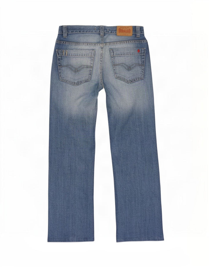 Replay Herre Straight Jeans W30 L27 Blå Bomuld