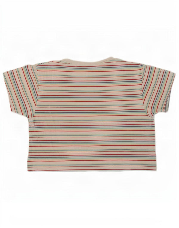 Levi's Womens Crop T-Shirt Top UK 14 Mellem flerfarvet stribet bomuld