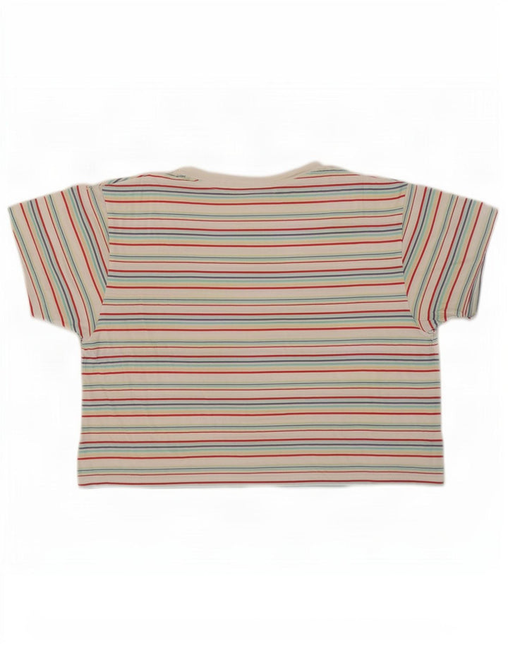 Levi's Womens Crop T-Shirt Top UK 14 Mellem flerfarvet stribet bomuld