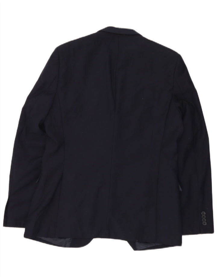 French Connection Herre 2 Button Blazer Jacket UK 42 XL Navy Blue Polyester