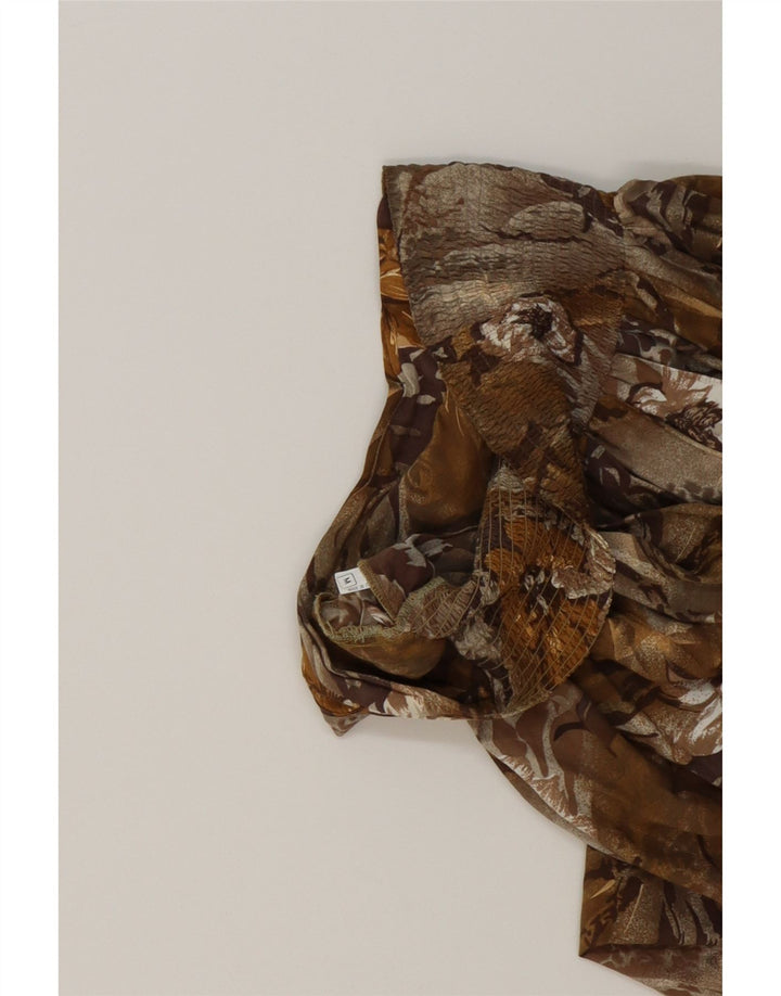 VINTAGE Womens Flared Skirt Medium W30 Brown Floral Viscose Vintage Vintage and Second-Hand Vintage from Messina Hembry 